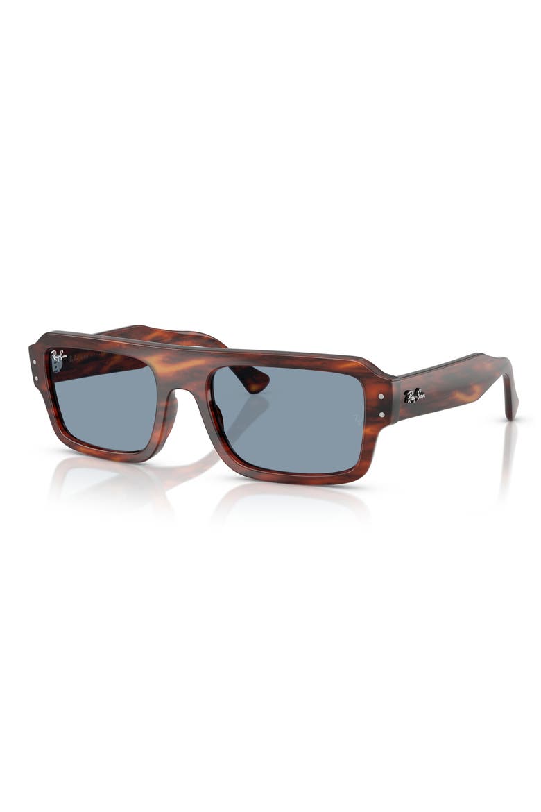 56mm Rectangular Sunglasses, Alternate, color, STRIPED HAVANA