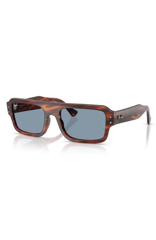 Ray Ban Ray-ban 56mm Rectangular Sunglasses In Striped Havana