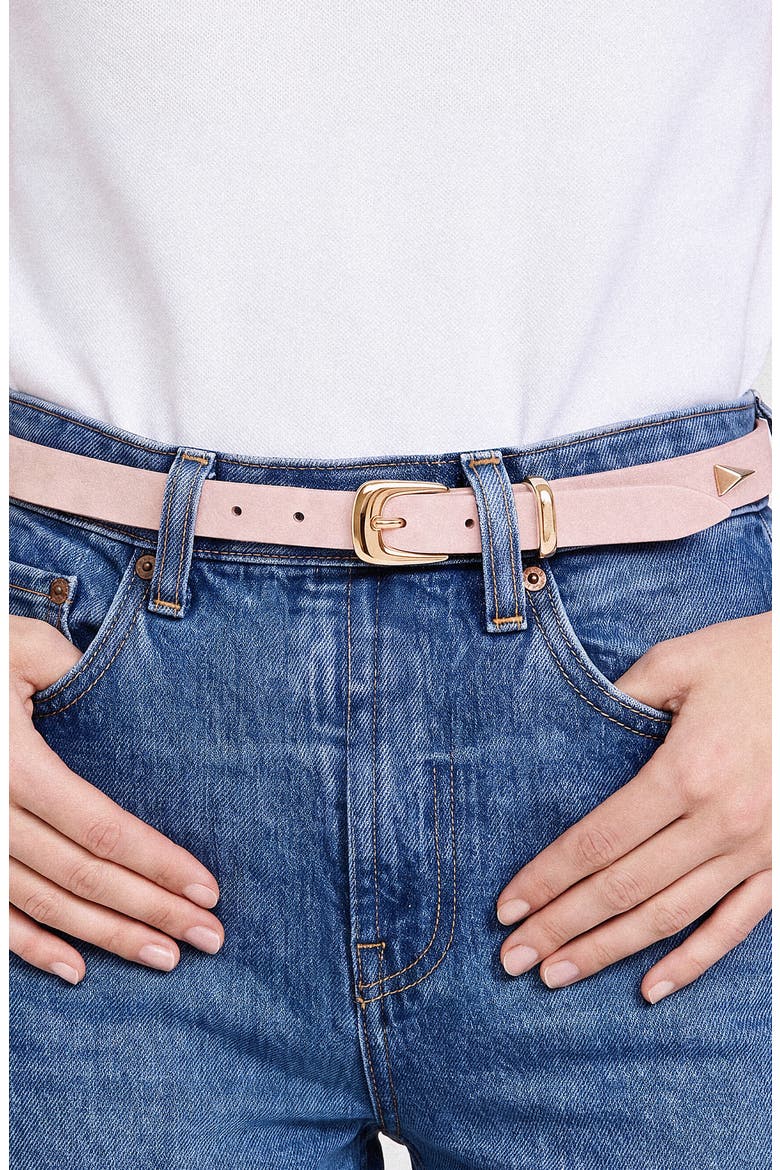 Smooth Classic Buckle Belt, Alternate, color, BLUSH AND GOLD
