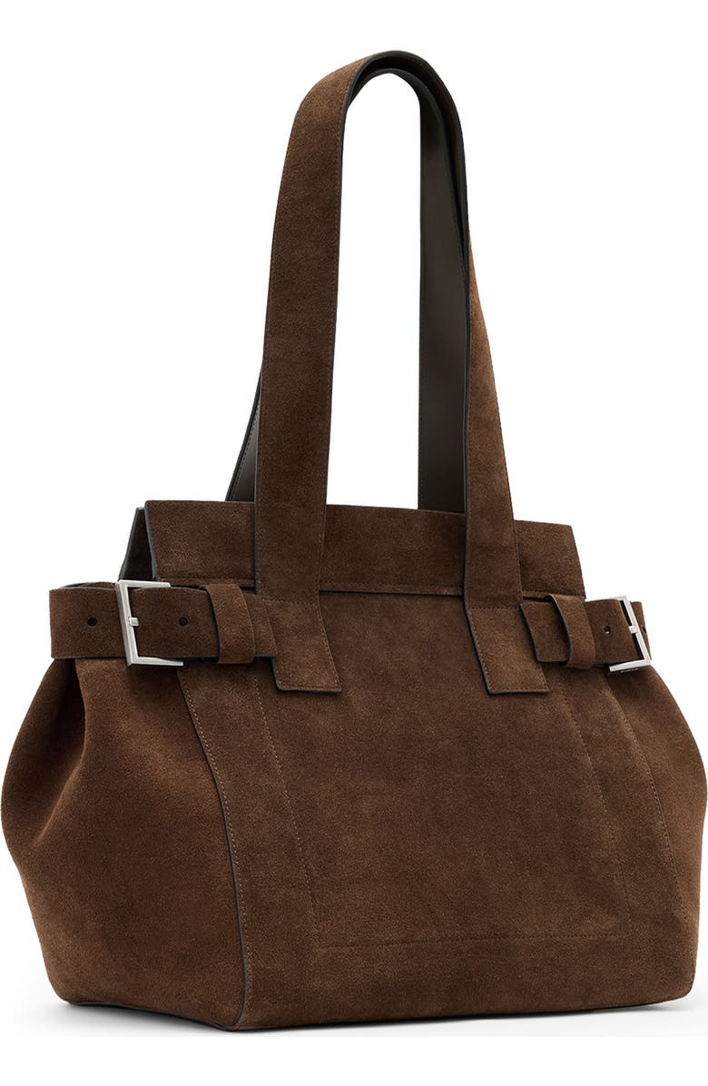AllSaints Perez Suede Tote, Alternate, color, Fango Brown