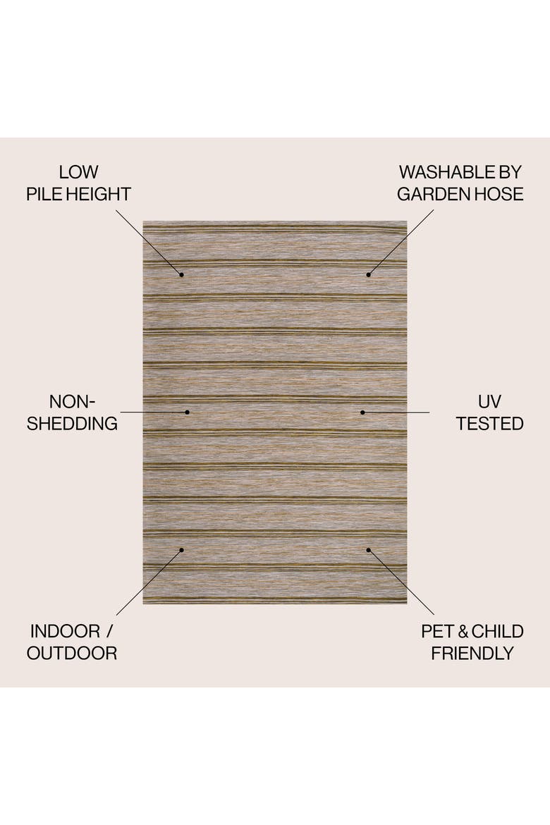 Bo Modern Farmhouse Wide Stripe Indoor/Outdoor Area Rug, Alternate, color, Brown/Natural