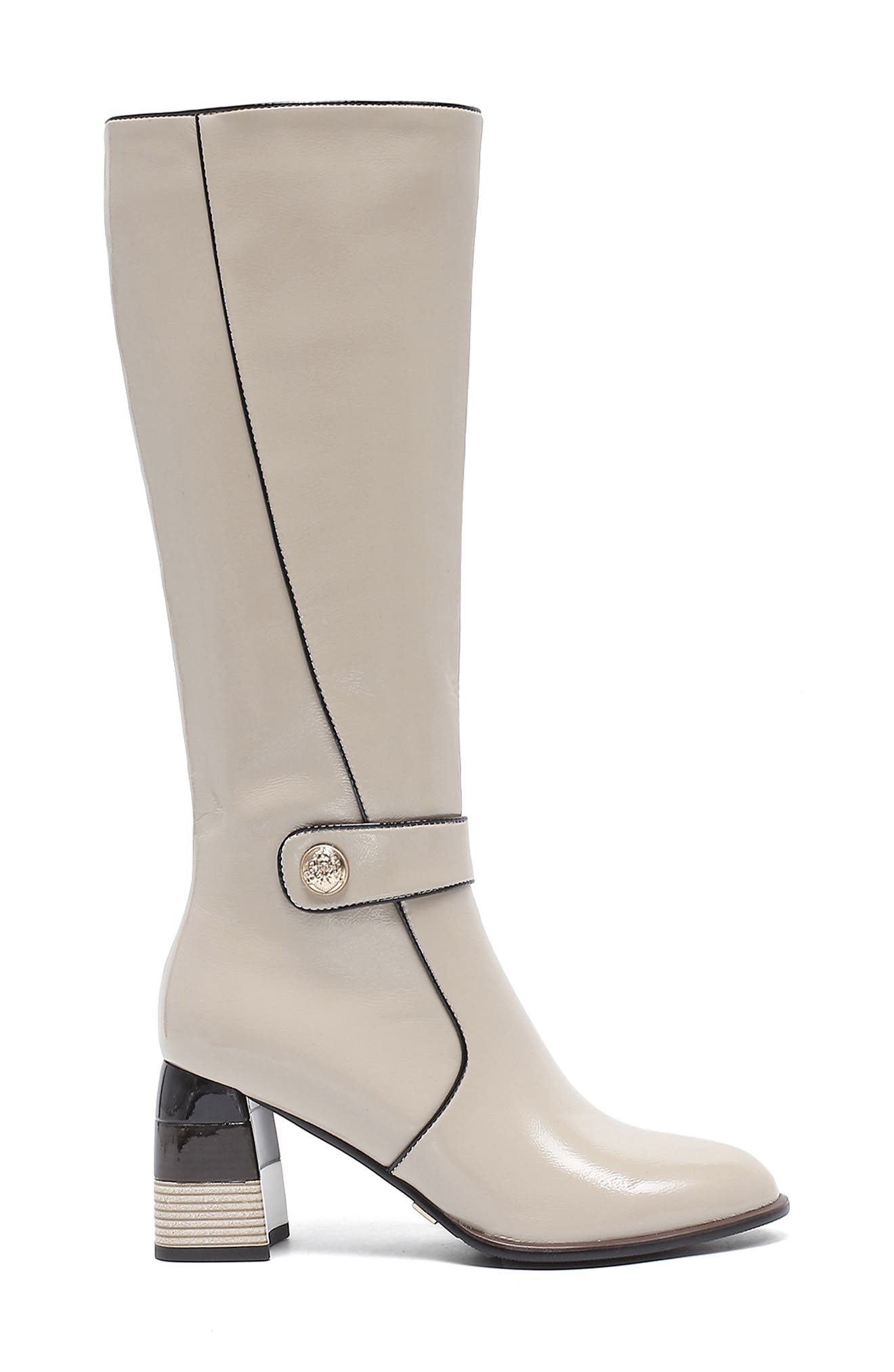 Randi Knee High Boot, Alternate, color, BEIGE PATENT