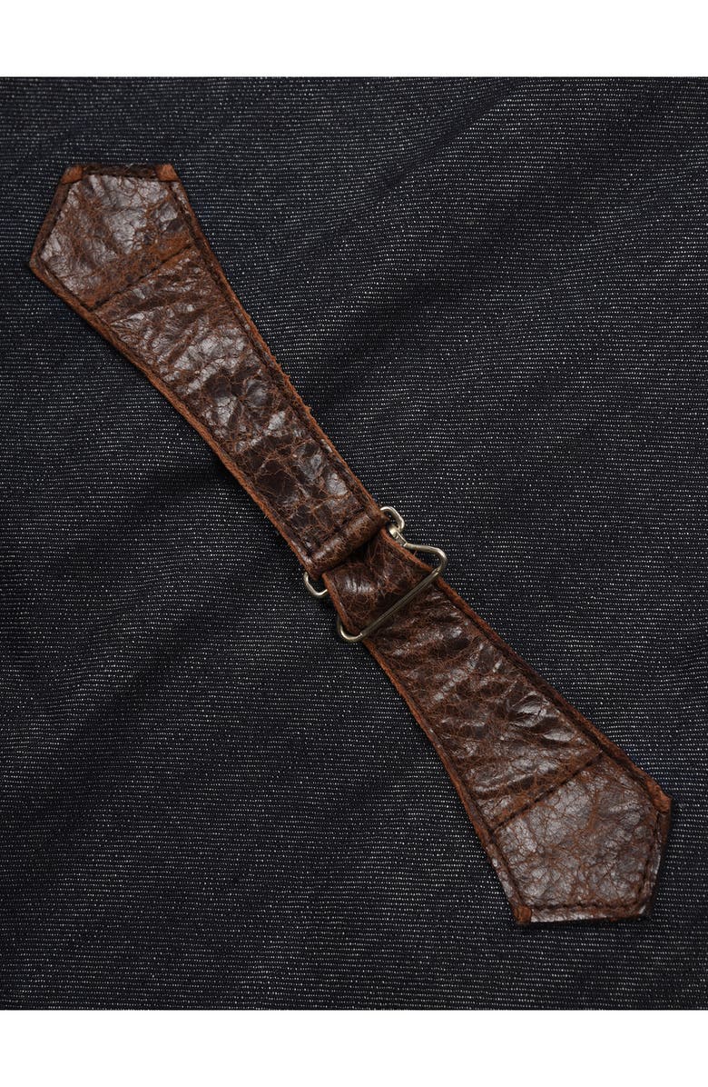 FLYNT Denim Back Leather Vest, Alternate, color, Vintage Brandy