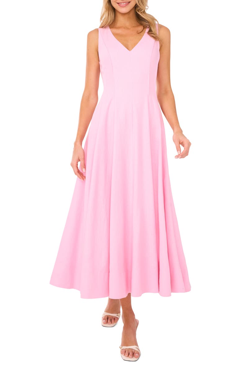 Ted Baker Pleated Waist Sleeveless Linen Blend Maxi Dress, Main, color, Ballet Slipper