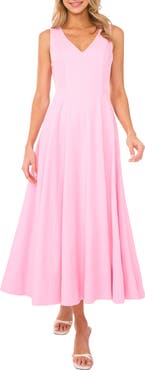 Ted Baker Pleated Waist Sleeveless Linen Blend Maxi Dress