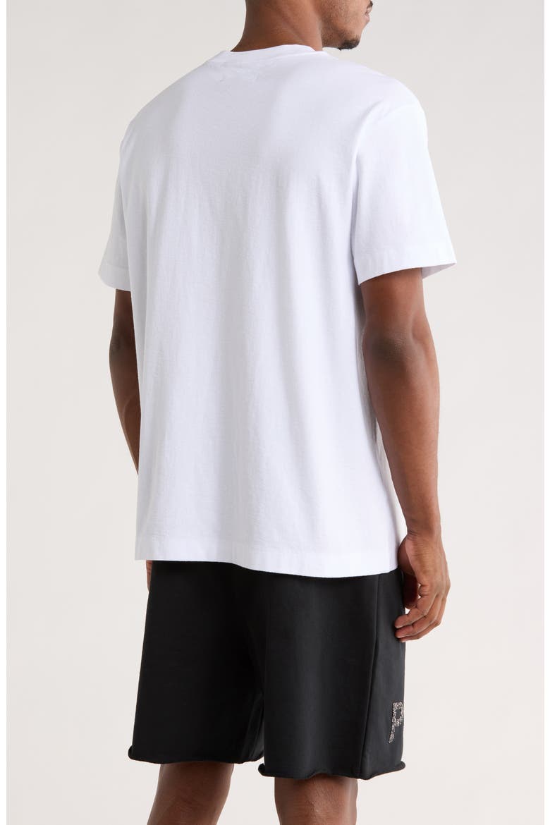 Block Logo Textured Cotton Jersey Graphic T-Shirt, Alternate, color, WHITE