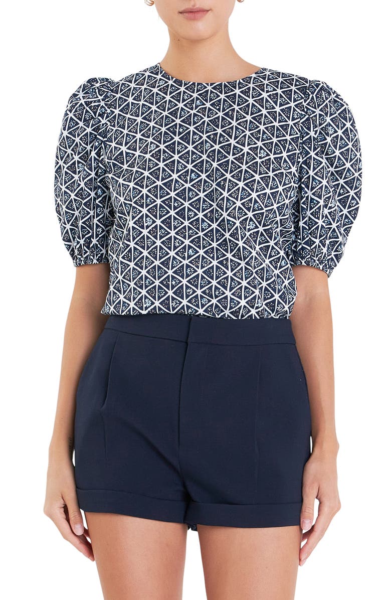 English Factory Puff Sleeve Top, Main, color, 