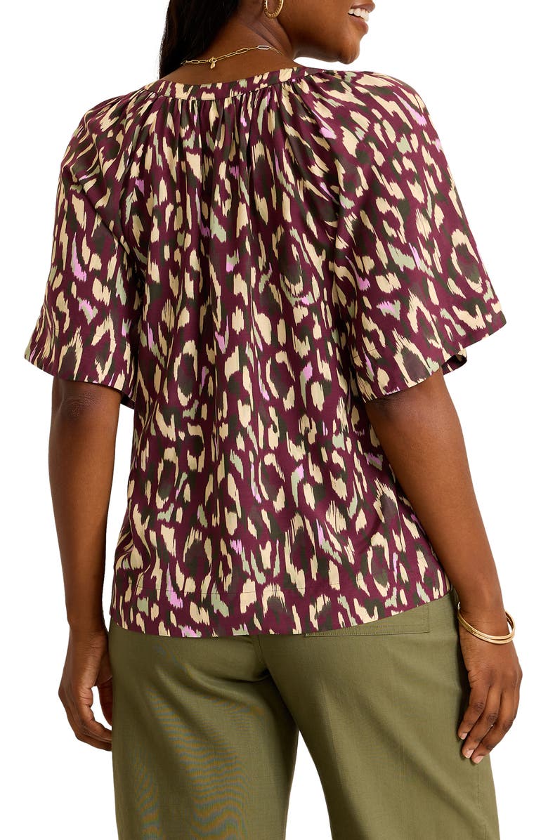 Tommy Bahama Cheetah Cove Elbow Sleeve Top, Alternate, color, Grape Wine