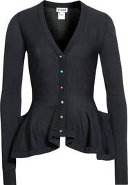 STAUD Jamie Ruffle Hem Cardigan