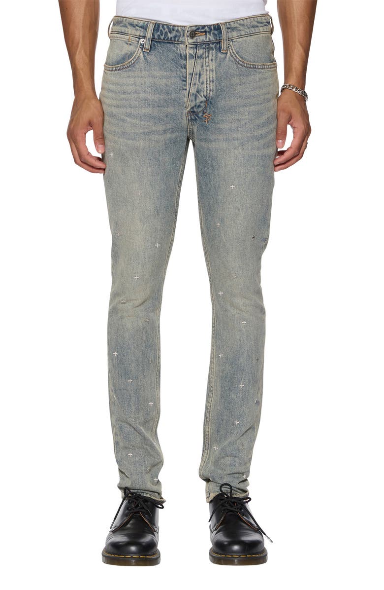 Ksubi Van Winkle Stagelight Metalik Skinny Jeans, Main, color, 