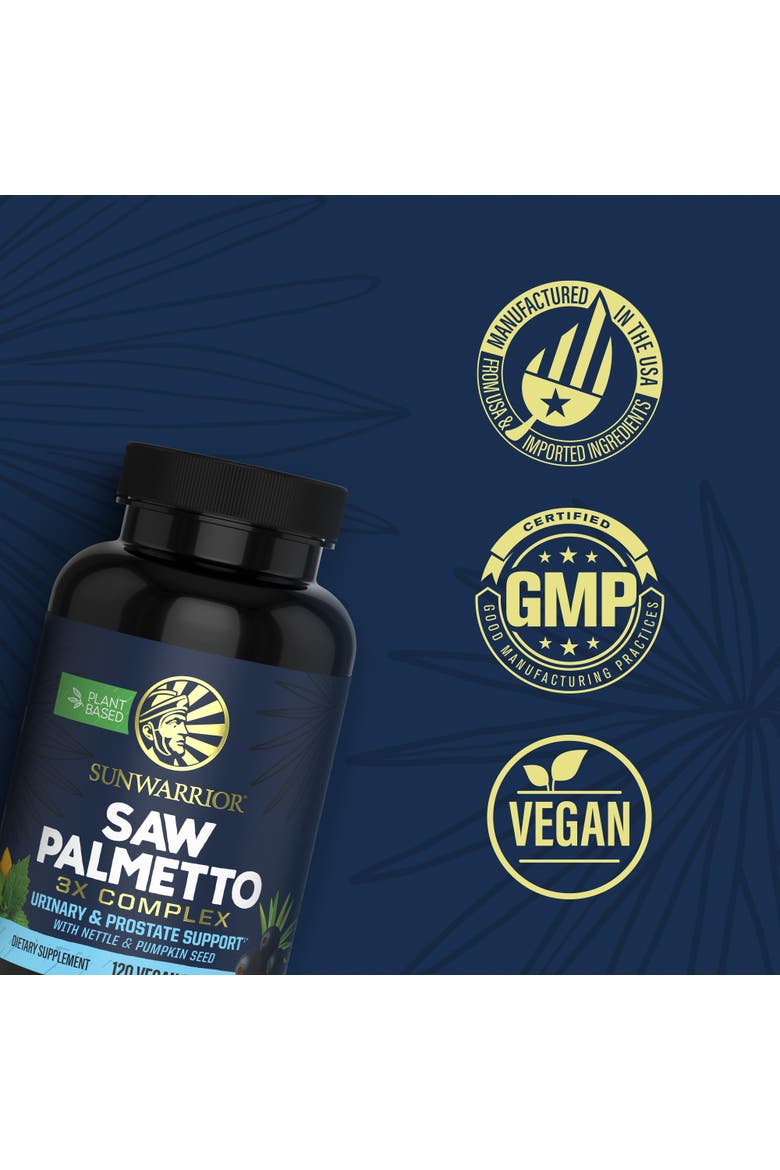 Saw Palmetto 3x Complex Capsules 120ct, Alternate, color, No Color
