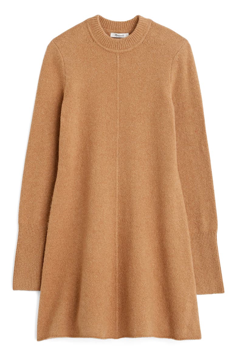 Long Sleeve Mini Sweater Dress, Alternate, color, HEATHER CARAMEL