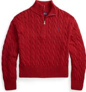 Polo Ralph Lauren Cable Stitch Quarter Zip Sweater