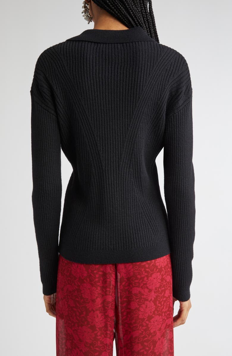 Dries Van Noten Wool Blend Rib Cardigan, Alternate, color, 
