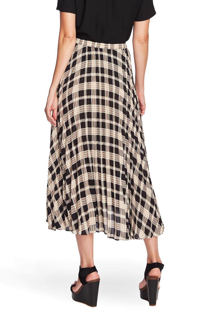 Vince Camuto Highland Plaid Pleated Skirt, Alternate, color, 