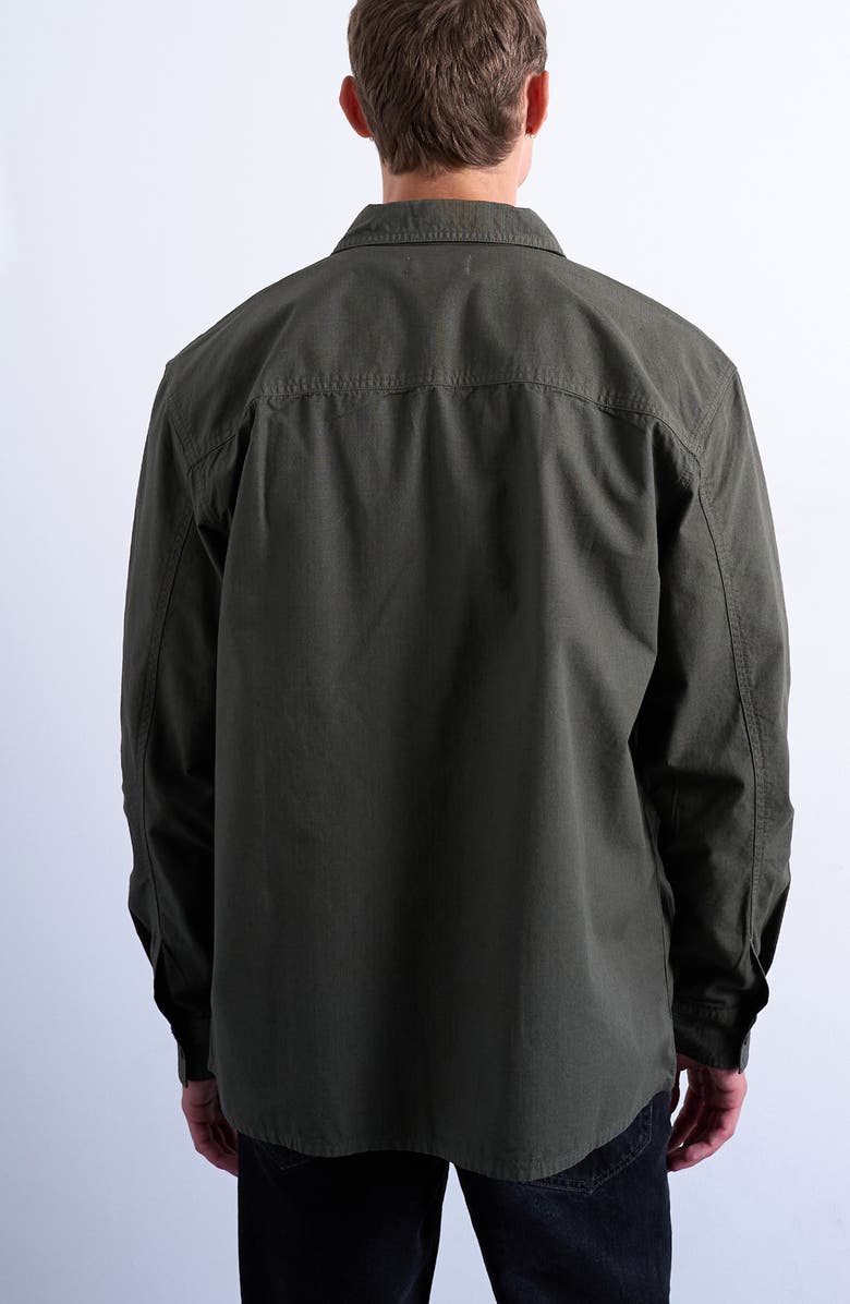 Topman Regular Fit Ripstop Button-Up Shirt, Alternate, color, Khaki