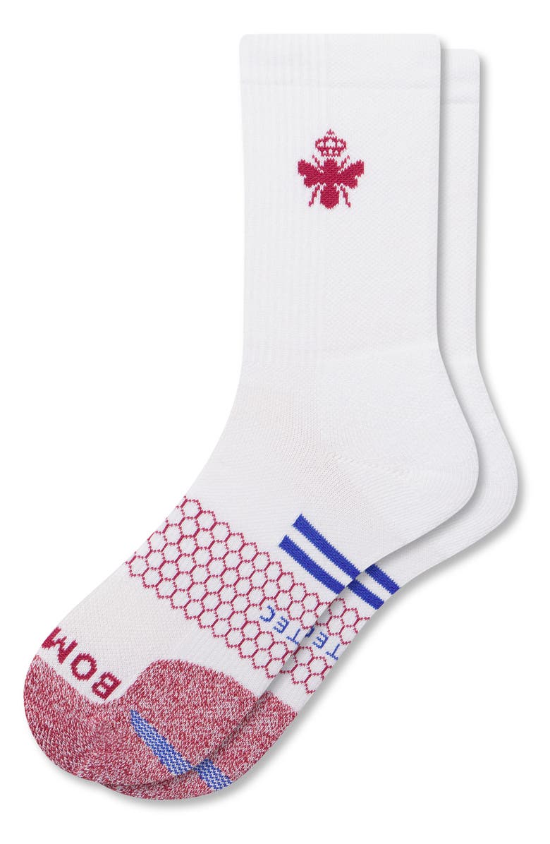 Bombas Stripe All-Purpose Performance Calf Socks, Main, color, Cinnabar