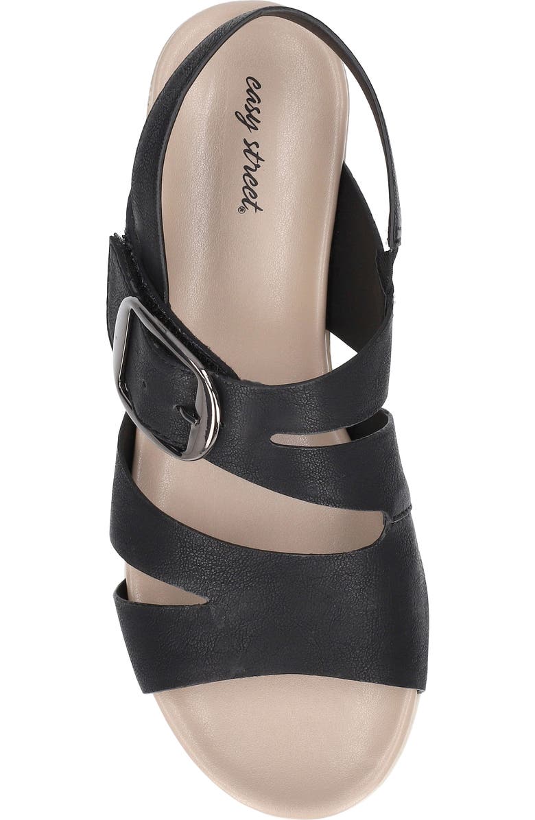 EASY STREET <p>Daydream Faux Leather Sandal (Women)</p>, Alternate, color, Black