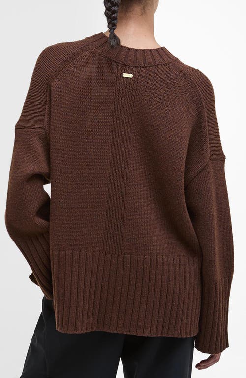 Barbour Sophia Cotton & Wool Blend Tunic Sweater In Brown