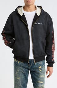 Nothing Grows Overnight Flame Logo Zip Front Hoodie