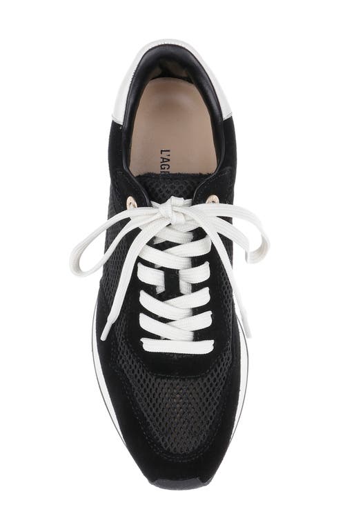 L'agence Deepa Mixed Media Running Sneaker In Black