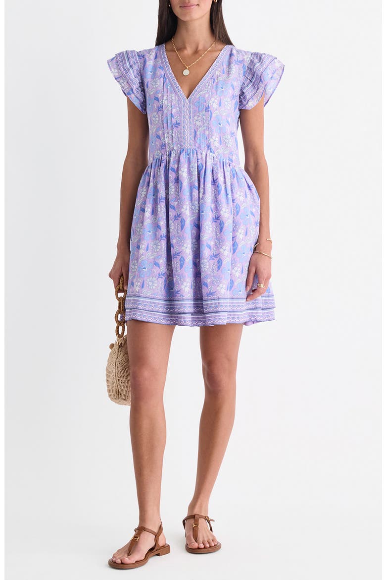 poplar flutter sleeve mini dress LoveShackFancy Women's Poplar Flutter Sleeve Mini Dress