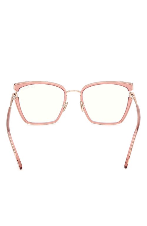 Tom Ford 54mm Butterfly Blue Light Blocking Optical Glasses In Gold
