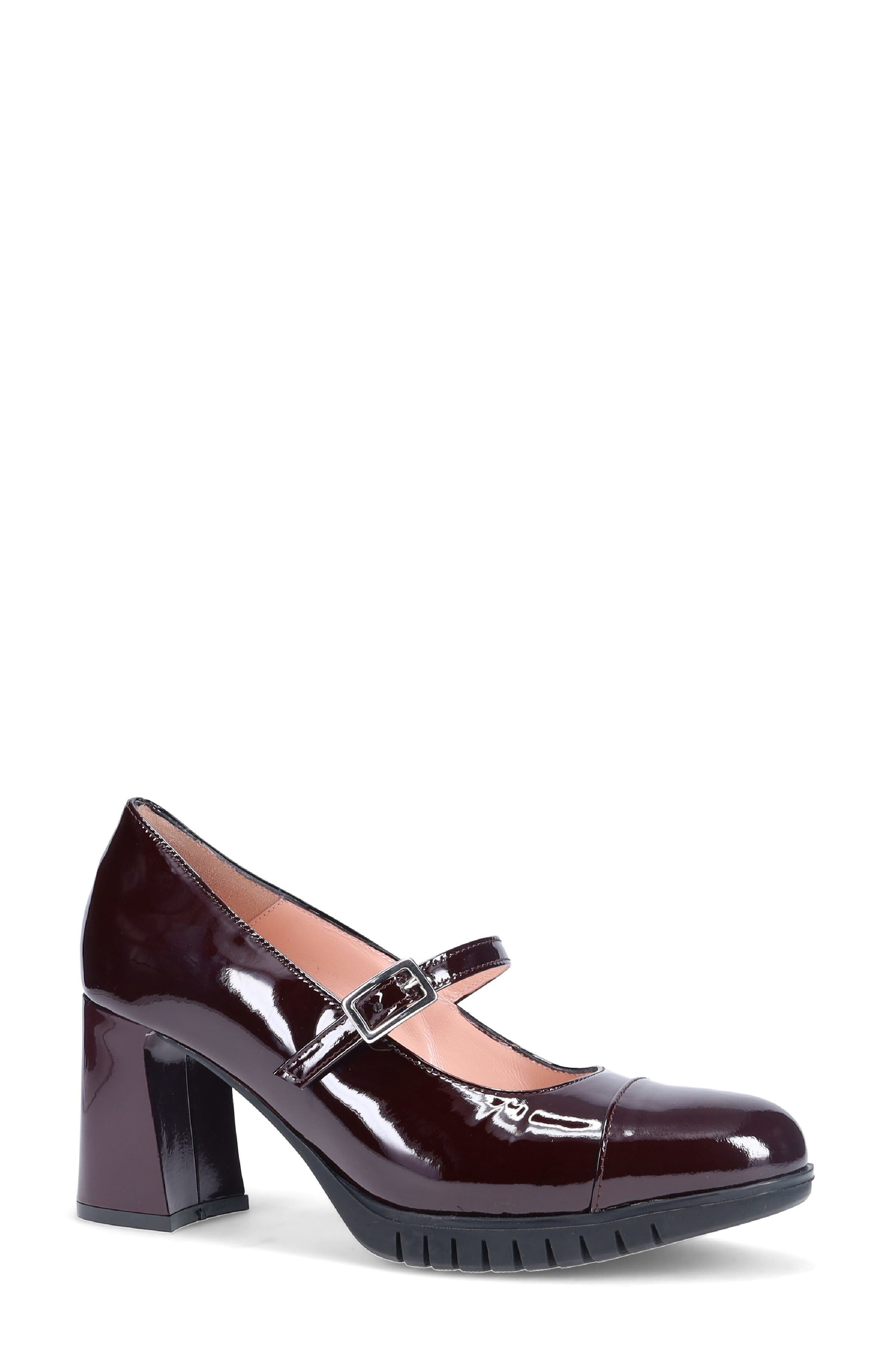 Faenna Leather Mary Jane Pump, Main, color, WINE