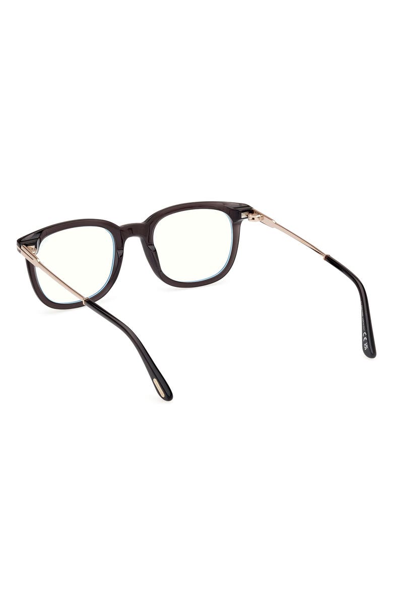 TOM FORD 50mm Square Blue Light Blocking Glasses, Alternate, color,