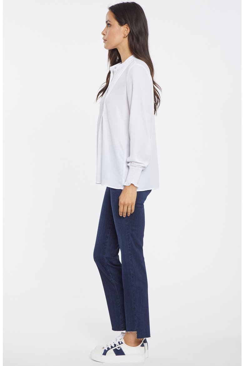 Pleated Peasant Blouse, Alternate, color, OPTIC WHITE