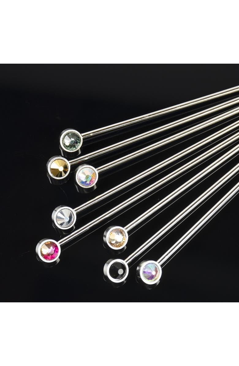 Prince of Scots Gem Crystal Cocktail Picks, Alternate, color, Gold