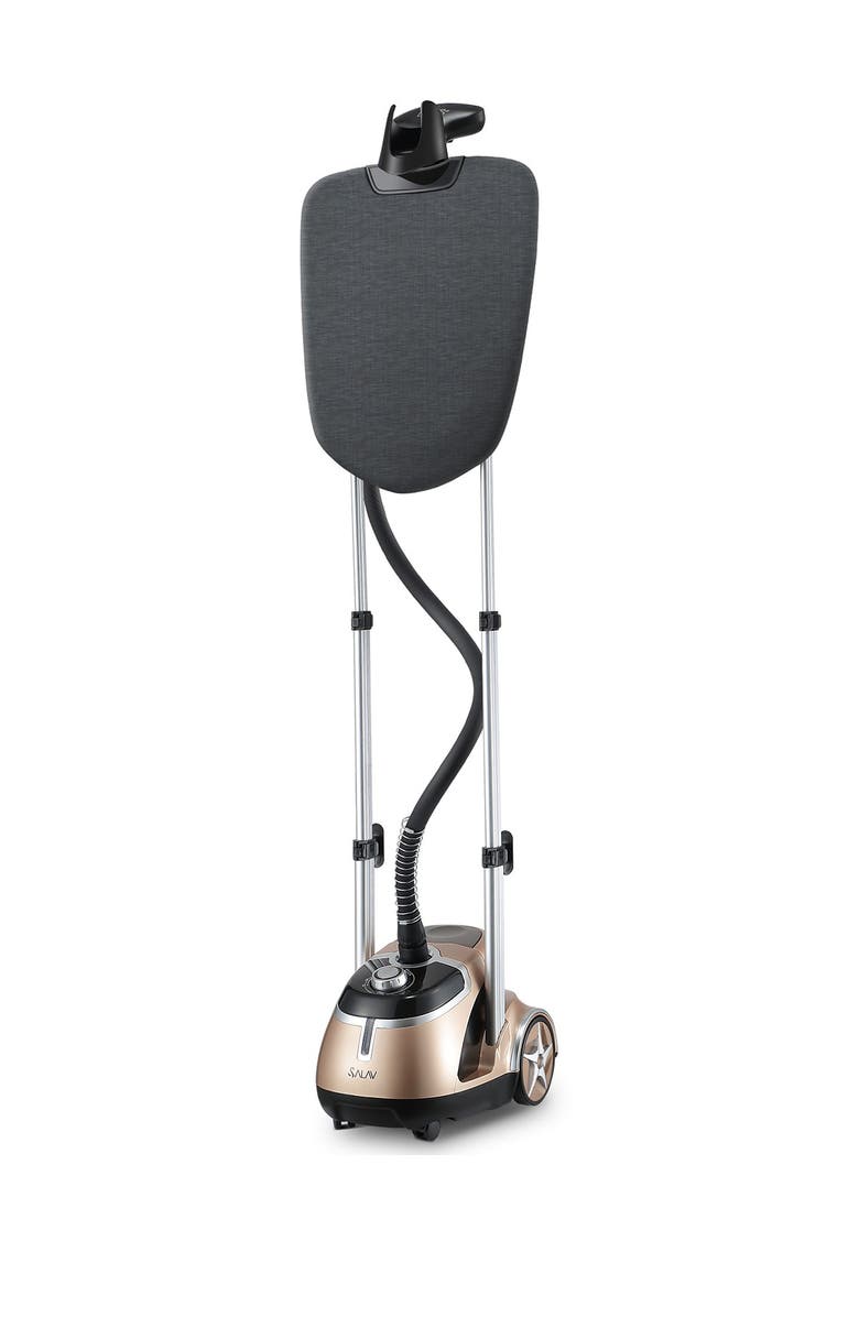 SALAV Professional Dual Bar 4-Setting Garment Steamer & Built-In Ironing Board, Main, color, Gold