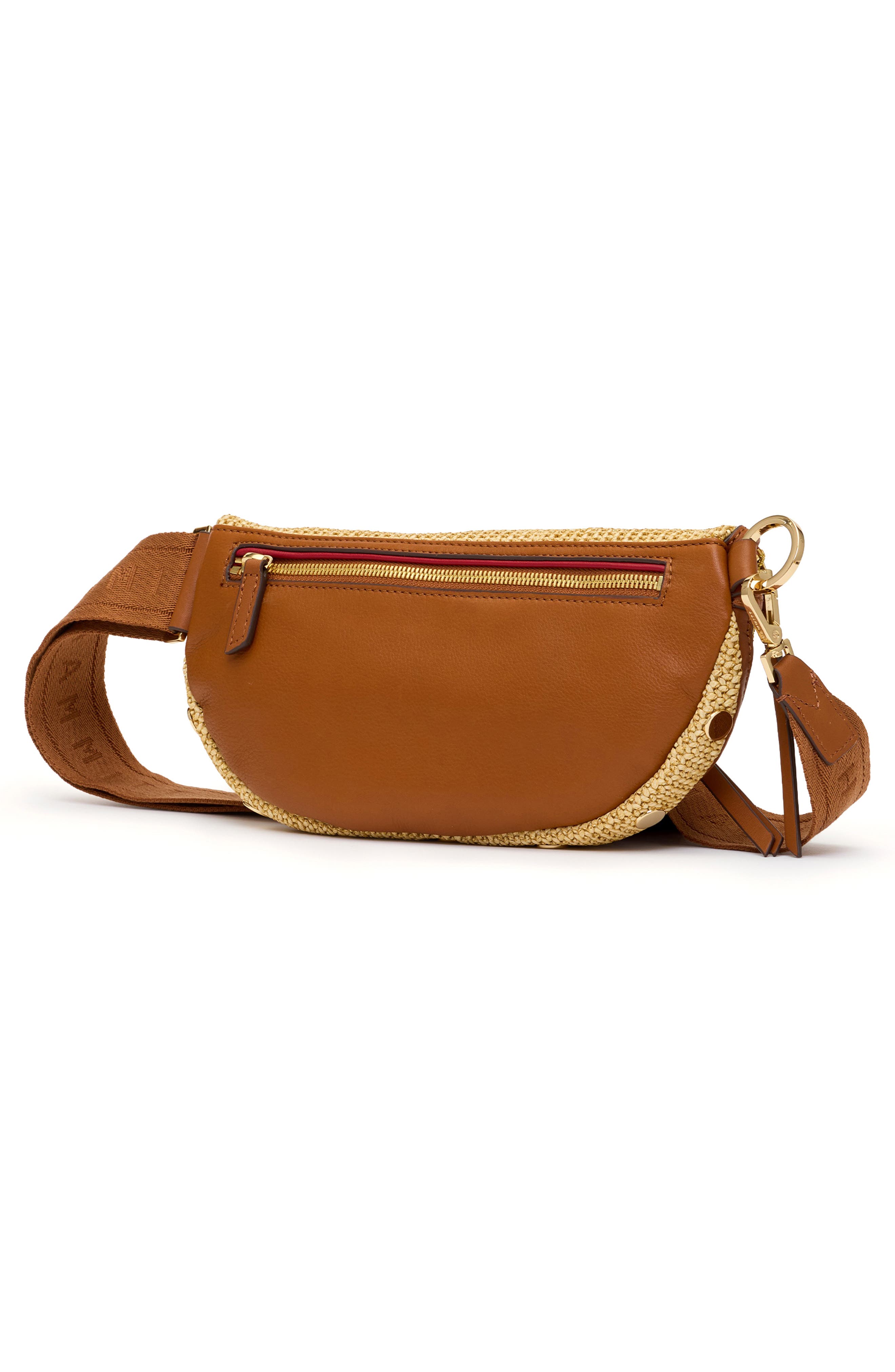 HAMMITT Medium Charles Crossbody Bag, Alternate, color, Cocoa Raffia/ Gold