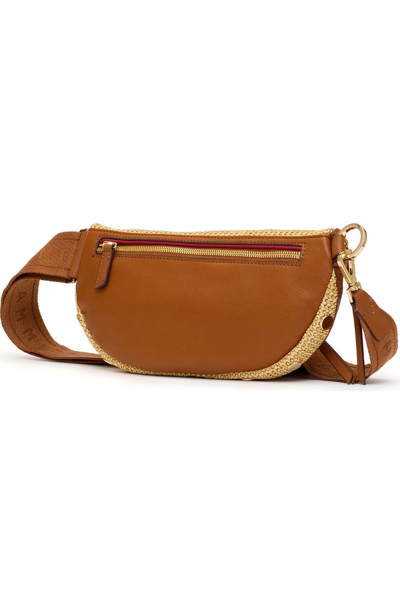 HAMMITT Medium Charles Crossbody Bag, Alternate, color, Cocoa Raffia/ Gold
