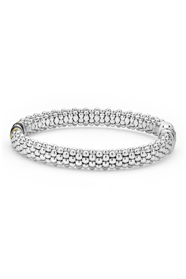 Single Pavé Diamond Station Caviar Bracelet, Alternate, color, BLACK