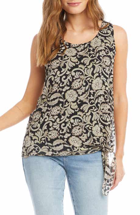 Paisley Print Tie Hem Georgette Tank