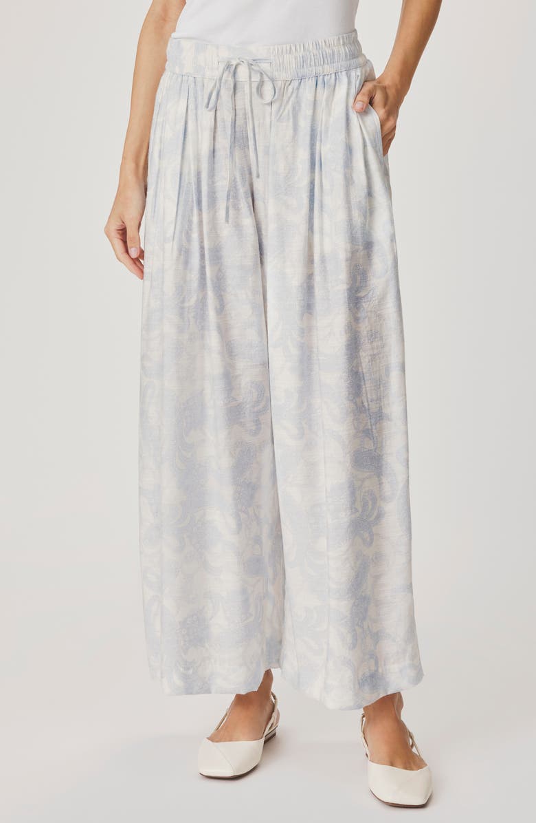 Splendid Iris Paisley Wide Leg Pants, Main, color, Antique Pearl White