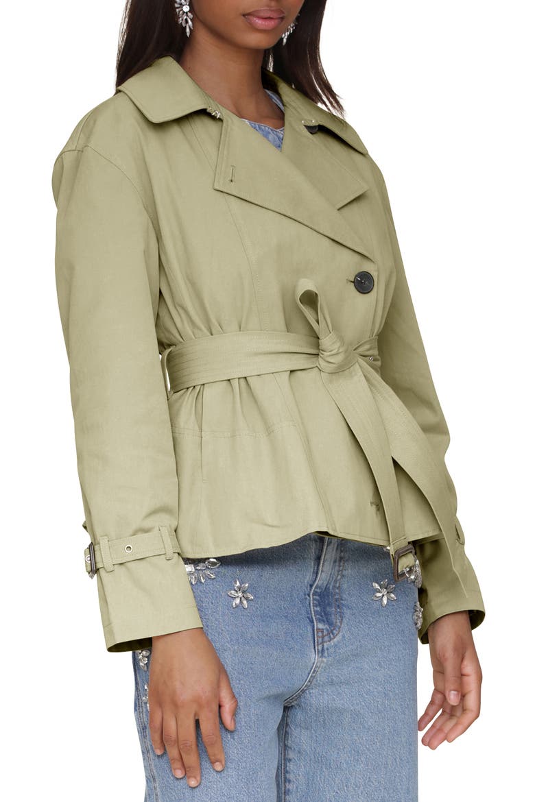 Belted Trench Jacket, Alternate, color, SOFT SAGE