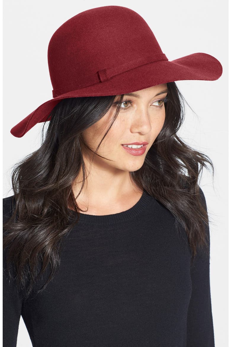 Floppy Wool Hat, Main, color, BURGUNDY