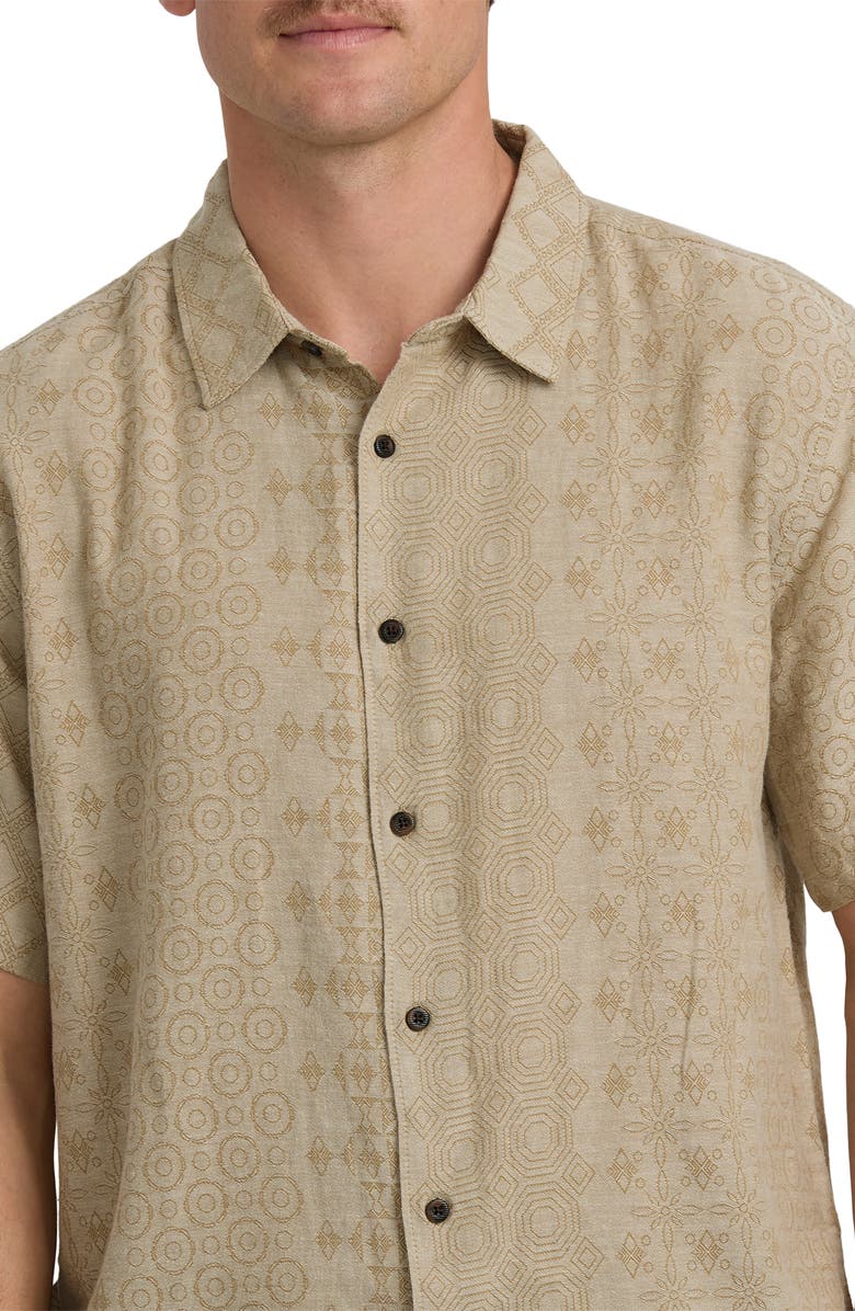 Billabong Needle Garage Jacquard Short Sleeve Button-Up Shirt, Alternate, color, Bolton