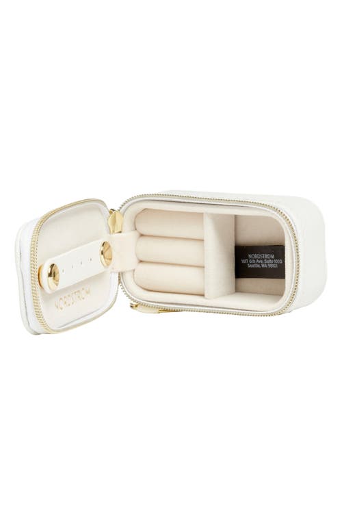 Nordstrom Mini Travel Jewelry Case Key Chain In White
