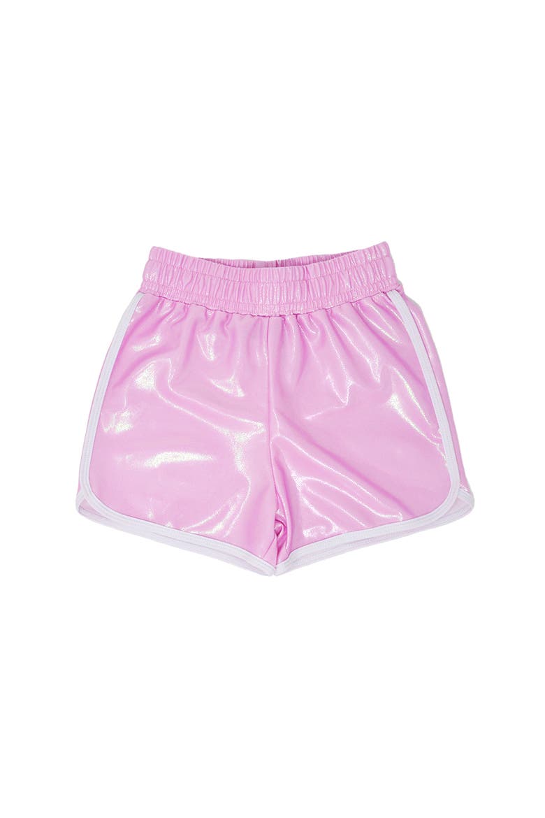 Girls' Sustainably Made UPF 50+ Morgan Retro Swim Shorts, Main, color, Bubble Gum Sparkle