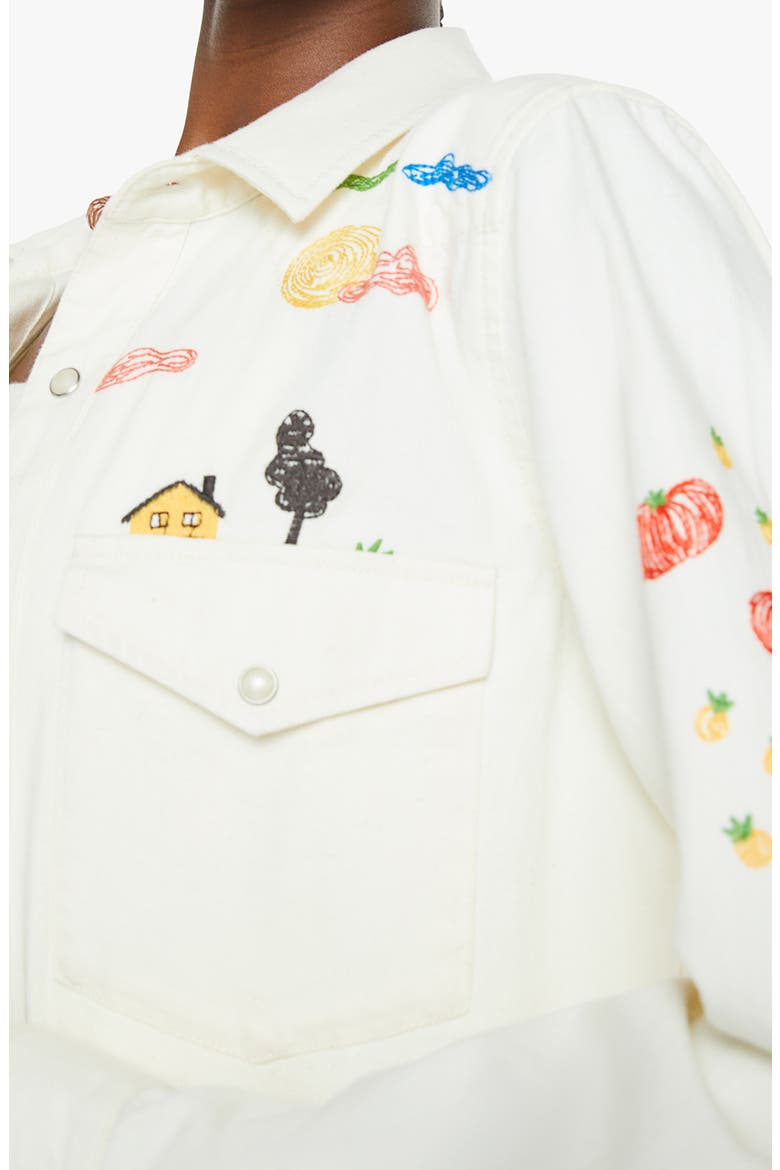 The All My Exes Embroidered Denim Shirt, Alternate, color, NO RAINBOWS WITHOUT RAIN