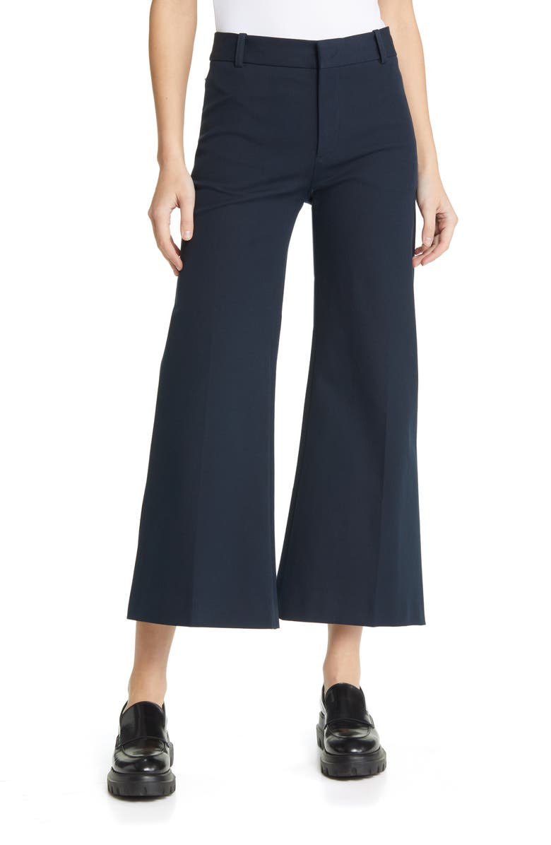 FRAME Le Crop Palazzo Wide Leg Trousers, Main, color, Navy