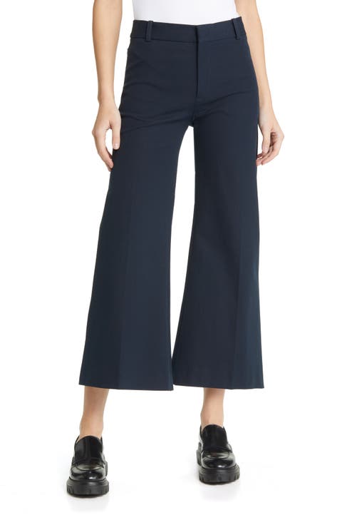 Le Crop Palazzo Wide Leg Trousers