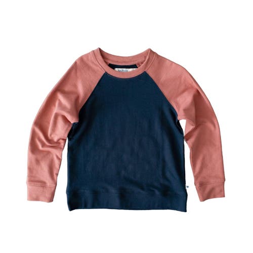 Jackalo Stevie Raglan Sweatshirt In Navy & Rose