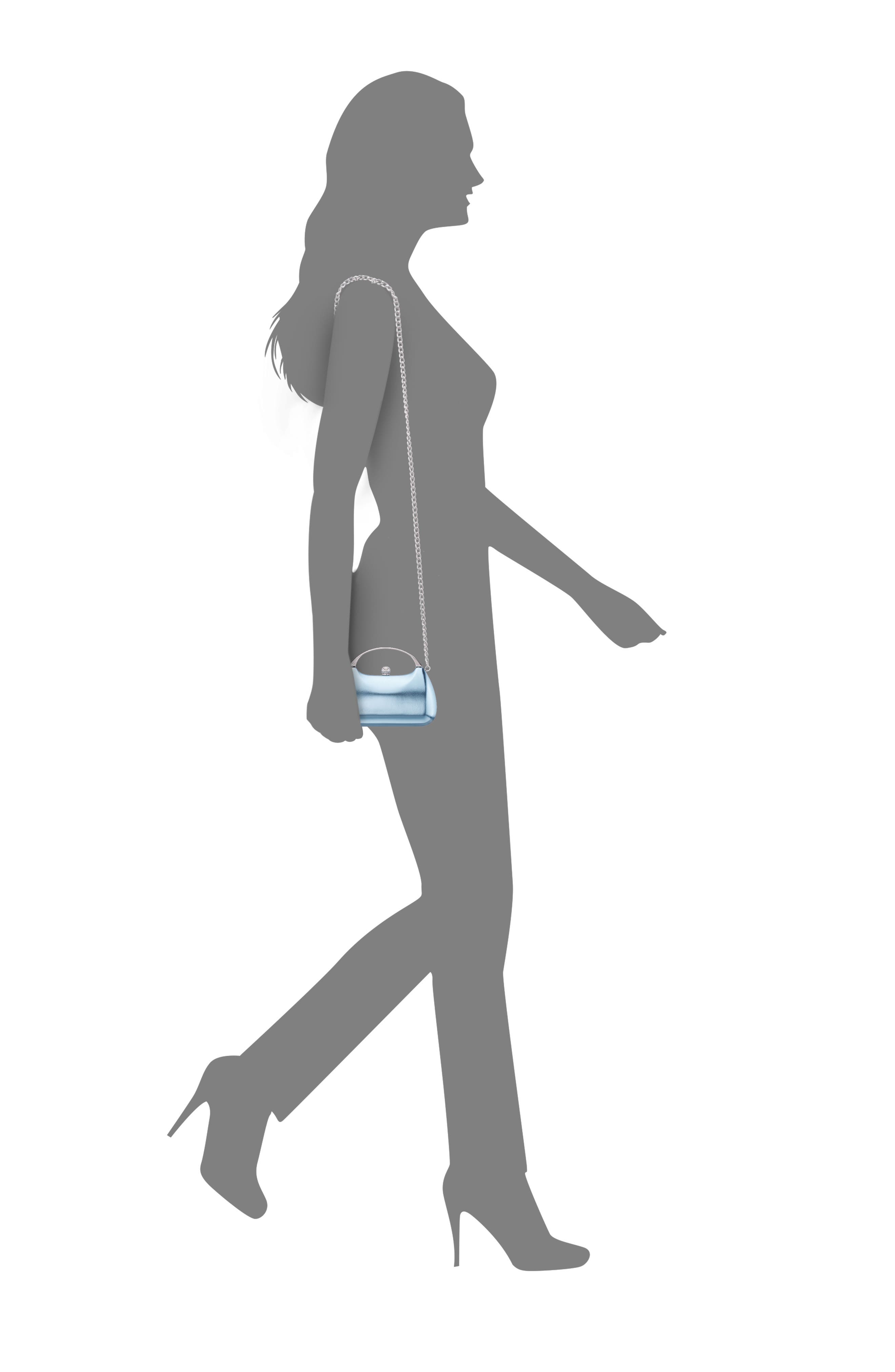 Minaudière Top Handle Bag, Alternate, color, ICY BLUE