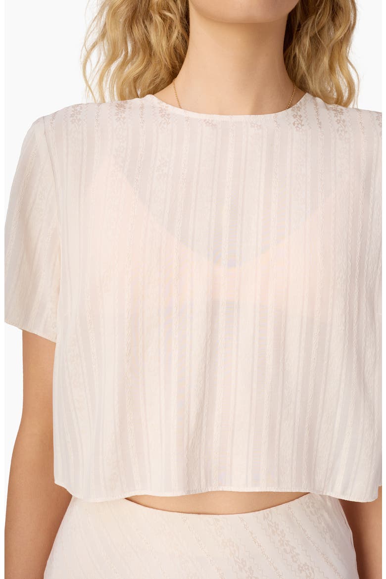 Josey Jacquard Stripe Semisheer Top, Alternate, color, OAT