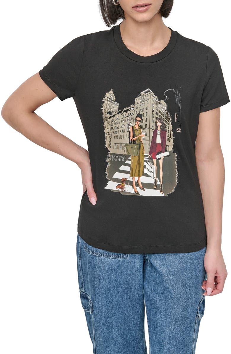 DKNY 5th Avenue Graphic T-Shirt, Main, color, 