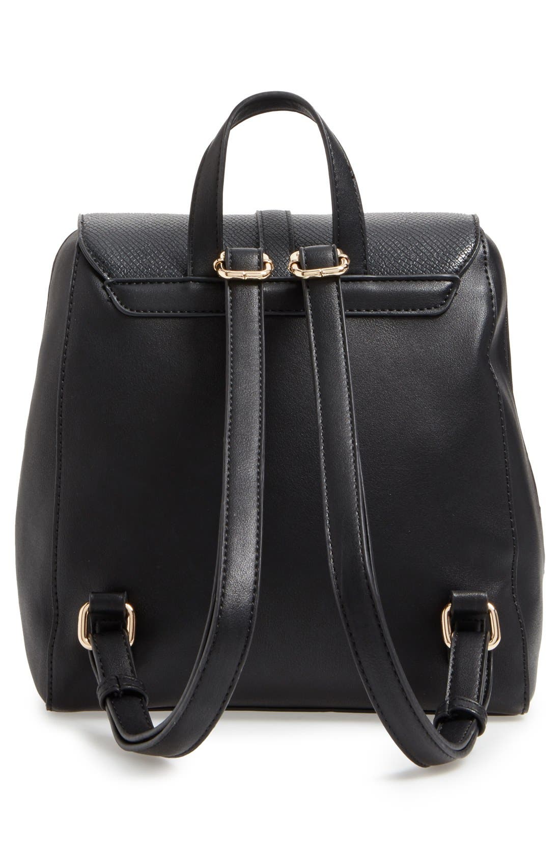 BP. Faux Leather Backpack, Alternate, color, Black
